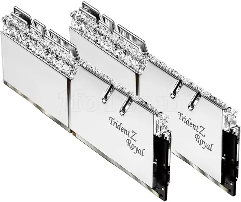 Photo de Kit Barrettes mémoire 16Go (2x8Go) DIMM DDR4 G.Skill Trident Z Royal RGB  4800Mhz (Argent)