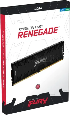Photo de Kit Barrettes mémoire 16Go (2x8Go) DIMM DDR4 Kingston Fury Renegade  3200Mhz (Noir)