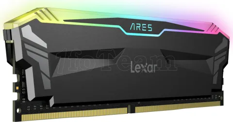 Photo de Kit Barrettes mémoire 16Go (2x8Go) DIMM DDR4 Lexar Ares RGB  3866Mhz (Noir)