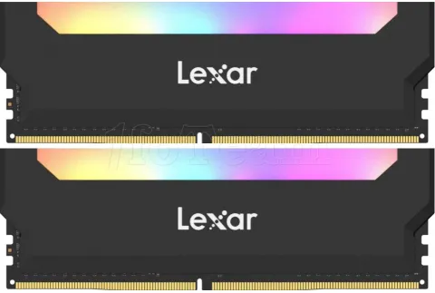 Photo de Kit Barrettes mémoire 16Go (2x8Go) DIMM DDR4 Lexar Hades RGB  3600Mhz (Noir)