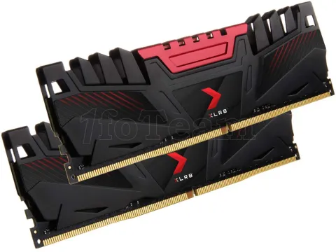 Photo de Kit Barrettes mémoire 16Go (2x8Go) DIMM DDR4 PNY XLR8  2666Mhz (Noir)