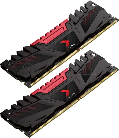 Photo de Kit Barrettes mémoire 16Go (2x8Go) DIMM DDR4 PNY XLR8  2666Mhz (Noir)