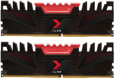 Photo de Kit Barrettes mémoire 16Go (2x8Go) DIMM DDR4 PNY XLR8  2666Mhz (Noir)