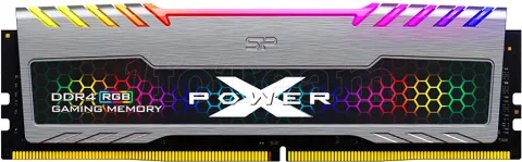 Photo de Kit Barrettes mémoire 16Go (2x8Go) DIMM DDR4 Silicon Power XPower Turbine RGB  3200Mhz (Gris)