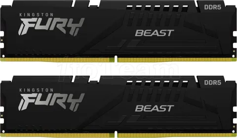 Photo de Kit Barrettes mémoire 16Go (2x8Go) DIMM DDR5 Kingston Fury Beast 5200MHz (Noir)