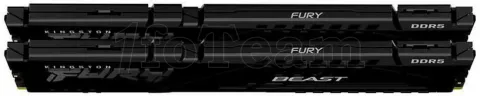 Photo de Kit Barrettes mémoire 16Go (2x8Go) DIMM DDR5 Kingston Fury Beast 5200MHz (Noir)