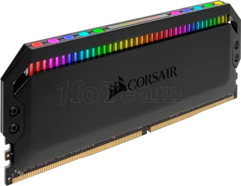 Photo de Kit Barrettes mémoire 32Go (2x16Go) DIMM DDR4 Corsair Dominator Platinum LPX RGB  3600Mhz (Noir)