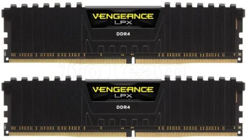 Photo de Kit Barrettes mémoire 32Go (2x16Go) DIMM DDR4 Corsair Vengeance LPX  2666Mhz (Noir)