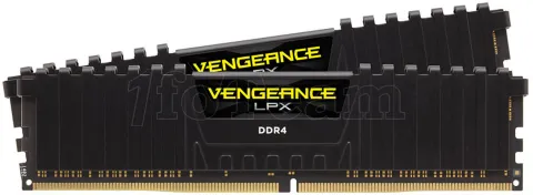 Photo de Kit Barrettes mémoire 32Go (2x16Go) DIMM DDR4 Corsair Vengeance LPX  3200Mhz (Noir) optimisé Ryzen