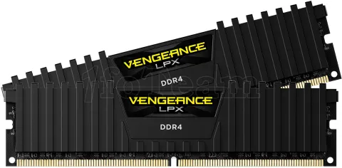 Photo de Kit Barrettes mémoire 32Go (2x16Go) DIMM DDR4 Corsair Vengeance LPX  3200Mhz (Noir)