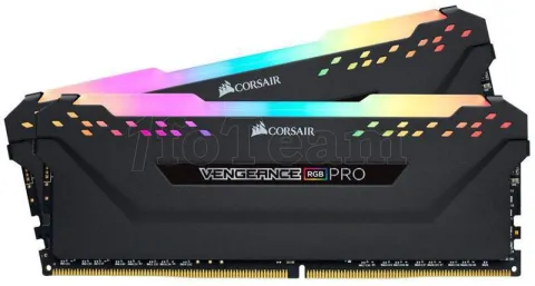 Photo de Kit Barrettes mémoire 32Go (2x16Go) DIMM DDR4 Corsair Vengeance Pro RGB  2666Mhz (Noir)
