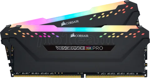 Photo de Kit Barrettes mémoire 32Go (2x16Go) DIMM DDR4 Corsair Vengeance Pro RGB  3000Mhz (Noir)