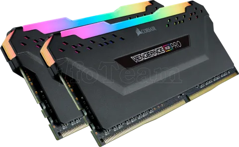 Photo de Kit Barrettes mémoire 32Go (2x16Go) DIMM DDR4 Corsair Vengeance Pro RGB  3600Mhz (Noir)
