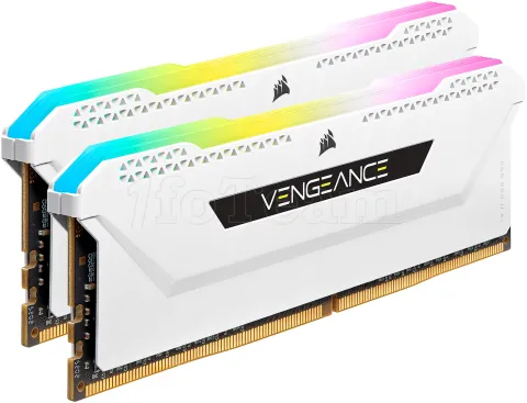 Photo de Kit Barrettes mémoire 32Go (2x16Go) DIMM DDR4 Corsair Vengeance Pro SL RGB 3600Mhz (Blanc)