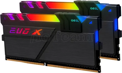 Photo de Kit Barrettes mémoire 32Go (2x16Go) DIMM DDR4 GeIL Evo X II RGB  3000Mhz (Noir)