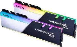 Photo de Kit Barrettes mémoire 32Go (2x16Go) DIMM DDR4 G.Skill Neo RGB 3200Mhz (Noir/Blanc)