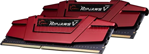 Photo de Kit Barrettes mémoire 32Go (2x16Go) DIMM DDR4 G.Skill RipJaws V  2400Mhz (Rouge)