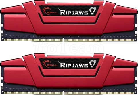 Photo de Kit Barrettes mémoire 32Go (2x16Go) DIMM DDR4 G.Skill RipJaws V  2400Mhz (Rouge)