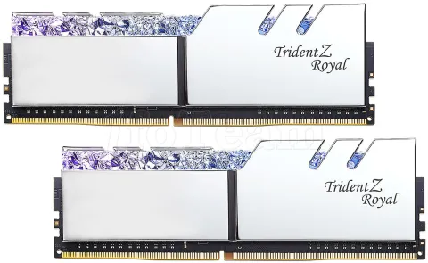 Photo de Kit Barrettes mémoire 32Go (2x16Go) DIMM DDR4 G.Skill Trident Z Royal RGB  3600Mhz (Argent)