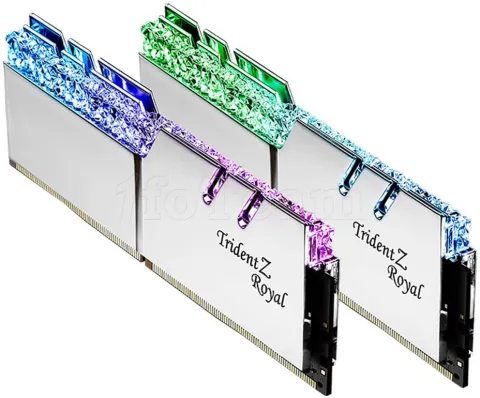Photo de Kit Barrettes mémoire 32Go (2x16Go) DIMM DDR4 G.Skill Trident Z Royal RGB  3600Mhz (Argent)