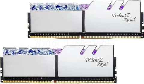 Photo de Kit Barrettes mémoire 32Go (2x16Go) DIMM DDR4 G.Skill Trident Z Royal RGB 3600Mhz (Argent)
