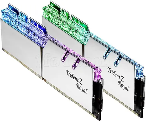 Photo de Kit Barrettes mémoire 32Go (2x16Go) DIMM DDR4 G.Skill Trident Z Royal RGB 3600Mhz (Argent)
