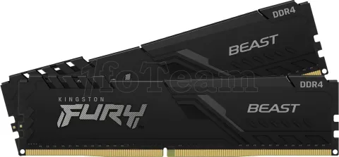 Photo de Kit Barrettes mémoire 32Go (2x16Go) DIMM DDR4 Kingston Fury  2666Mhz (Noir)