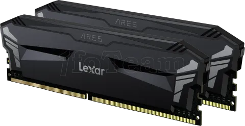 Photo de Kit Barrettes mémoire 32Go (2x16Go) DIMM DDR4 Lexar Ares OC  3600Mhz (Noir)