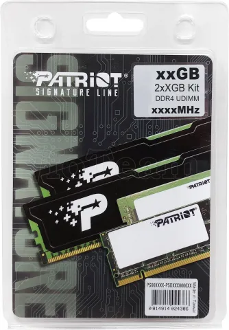 Photo de Kit Barrettes mémoire 32Go (2x16Go) DIMM DDR4 Patriot Signature Line  3200Mhz (Noir)