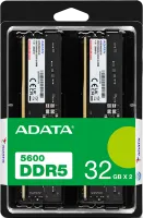 Photo de Kit Barrettes mémoire 32Go (2x16Go) DIMM DDR5 Adata 5600MHz (Noir)