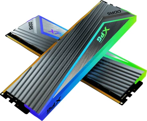 Photo de Kit Barrettes mémoire 32Go (2x16Go) DIMM DDR5 Adata XPG Caster 6400MHz (Gris)