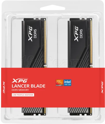 Photo de Kit Barrettes mémoire 32Go (2x16Go) DIMM DDR5 Adata XPG Lancer  5200MHz (Noir)