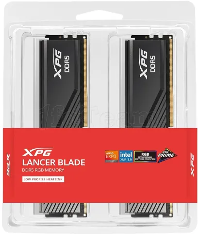 Photo de Kit Barrettes mémoire 32Go (2x16Go) DIMM DDR5 Adata XPG Lancer Blade 6000MHz (Noir)
