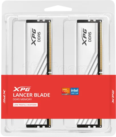Photo de Kit Barrettes mémoire 32Go (2x16Go) DIMM DDR5 Adata XPG Lancer Blade  6400MHz (Blanc)