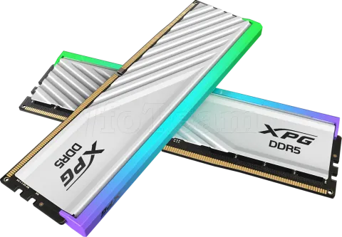 Photo de Kit Barrettes mémoire 32Go (2x16Go) DIMM DDR5 Adata XPG Lancer Blade RGB  6000MHz (Blanc)