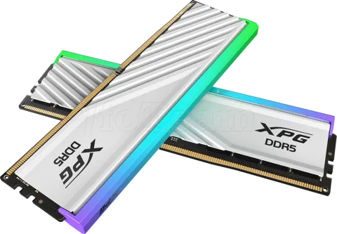 Photo de Kit Barrettes mémoire 32Go (2x16Go) DIMM DDR5 Adata XPG Lancer Blade RGB  6400MHz (Blanc)