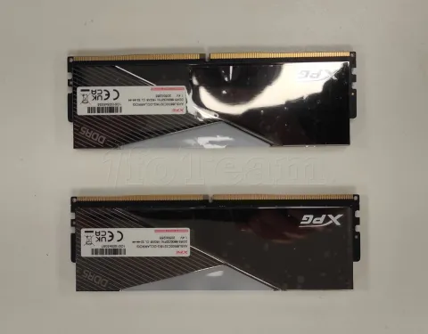 Photo de Kit Barrettes mémoire 32Go (2x16Go) DIMM DDR5 Adata XPG Lancer Rog Certified RGB 6600MHz (Argent) - SN 1O0100545387/35 - ID 203959