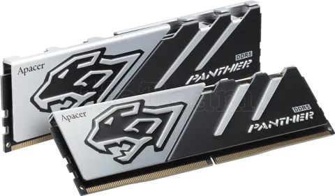 Photo de Kit Barrettes mémoire 32Go (2x16Go) DIMM DDR5 Apacer Panther 5200MHz (Noir/Argent)