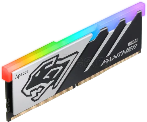 Photo de Kit Barrettes mémoire 32Go (2x16Go) DIMM DDR5 Apacer Panther RGB 6000MHz (Noir/Argent)