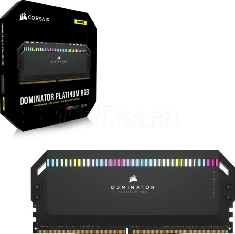 Photo de Kit Barrettes mémoire 32Go (2x16Go) DIMM DDR5 Corsair Dominator Platinum RGB  5600MHz (Noir)