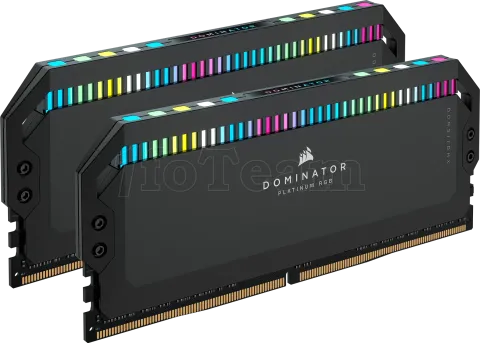 Photo de Kit Barrettes mémoire 32Go (2x16Go) DIMM DDR5 Corsair Dominator Platinum RGB 6000MHz (Noir)