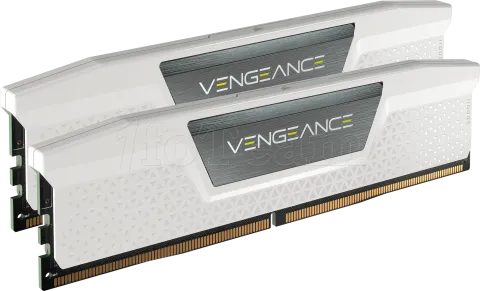 Photo de Kit Barrettes mémoire 32Go (2x16Go) DIMM DDR5 Corsair Vengeance  5200MHz CL40 (Blanc)