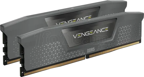 Photo de Kit Barrettes mémoire 32Go (2x16Go) DIMM DDR5 Corsair Vengeance 6000MHz CL2 (Noir)