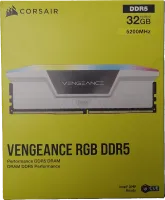 Photo de Kit Barrettes mémoire 32Go (2x16Go) DIMM DDR5 Corsair Vengeance RGB  5200MHz (Blanc) CL40 - SN 234505987140708/709 - ID 198998