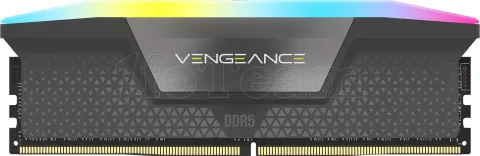 Photo de Kit Barrettes mémoire 32Go (2x16Go) DIMM DDR5 Corsair Vengeance RGB  5200MHz CL40 AMD Expo (Noir)