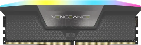 Photo de Kit Barrettes mémoire 32Go (2x16Go) DIMM DDR5 Corsair Vengeance RGB  5200MHz CL40 (Noir)