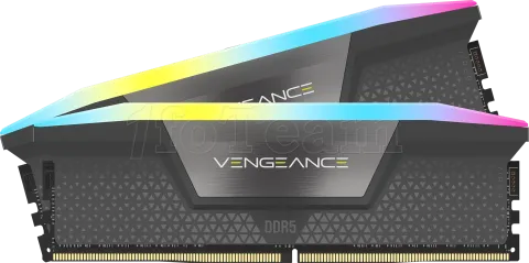 Photo de Kit Barrettes mémoire 32Go (2x16Go) DIMM DDR5 Corsair Vengeance RGB  5200MHz CL40 (Noir)