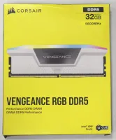 Photo de Kit Barrettes mémoire 32Go (2x16Go) DIMM DDR5 Corsair Vengeance RGB 5600MHz CL36 (Blanc) - SN A4TLT42231DU4S - ID 213670
