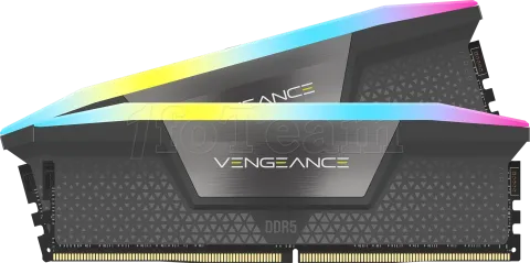 Photo de Kit Barrettes mémoire 32Go (2x16Go) DIMM DDR5 Corsair Vengeance RGB  6000MHz CL36 (Noir)