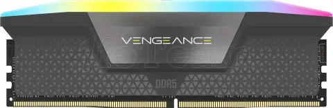 Photo de Kit Barrettes mémoire 32Go (2x16Go) DIMM DDR5 Corsair Vengeance RGB  6400MHz CL32 (Noir)